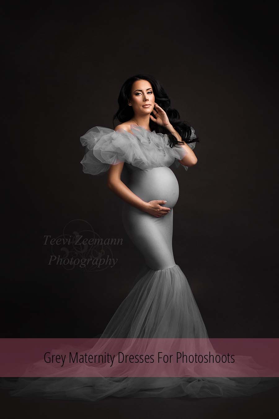 Grey Maternity Dresses For Photoshoots | Mii-Estilo.com