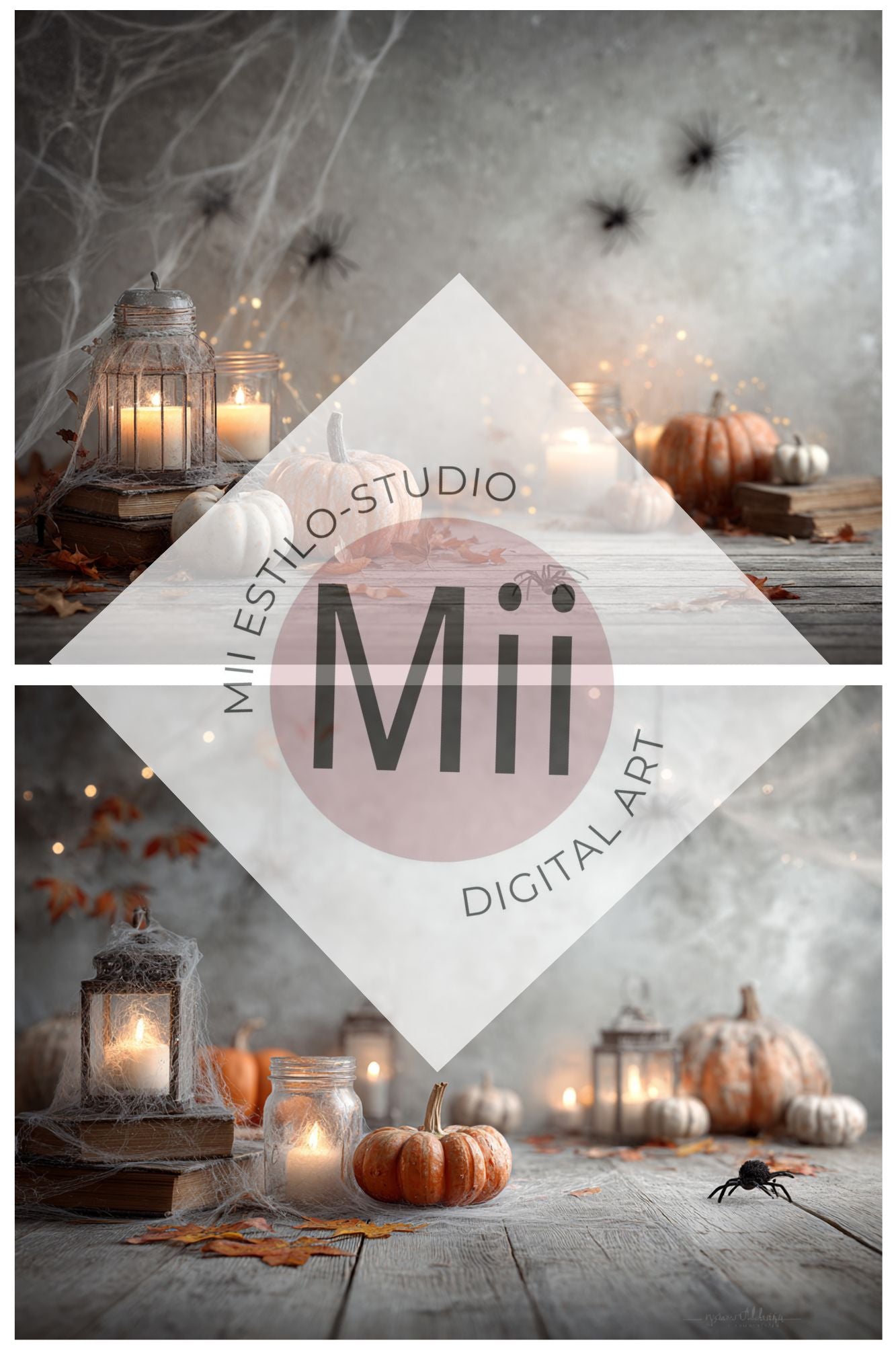 Autumn Whispers Floral Backdrop – Vintage Fall Flowers with Warm Tones for Fine Art Photography