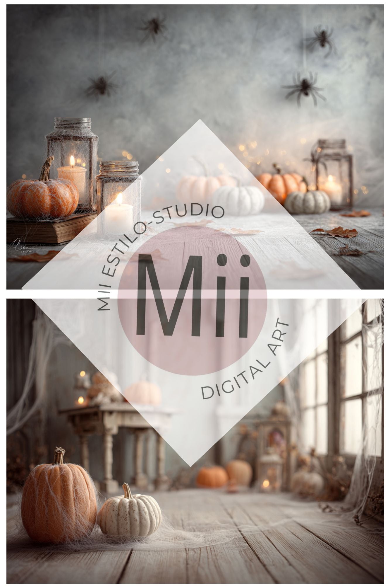 Autumn Whispers Floral Backdrop – Vintage Fall Flowers with Warm Tones for Fine Art Photography
