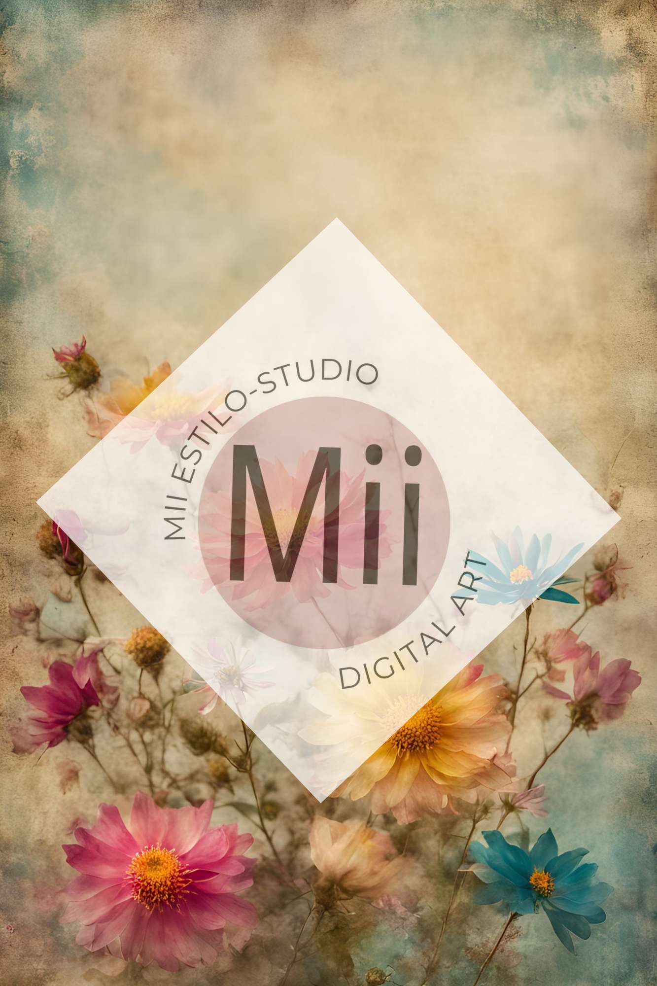 Alena Flower Handcrafted Canvas Style Digital Backdrops, Maternity Photoshoot Backgrounds, Flower Texture Overlays, Flower Fine Art Backdrop Designs, Photoshop Overlay Textures - Mii - Estilo