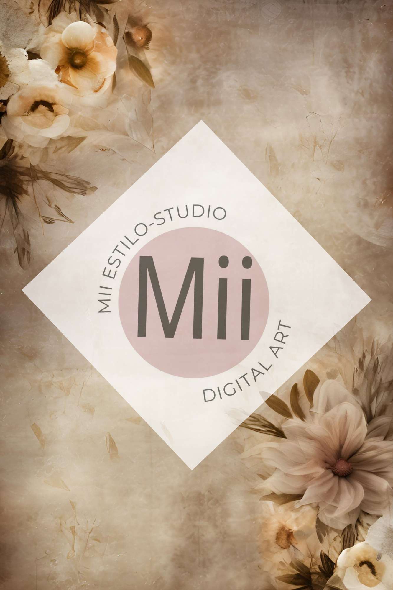 Aletris Flower Handcrafted Canvas Style Digital Backdrops, Maternity Photoshoot Backgrounds, Flower Texture Overlays, BROWN Flower Fine Art Backdrop Designs, Photoshop Overlay Textures - Mii - Estilo