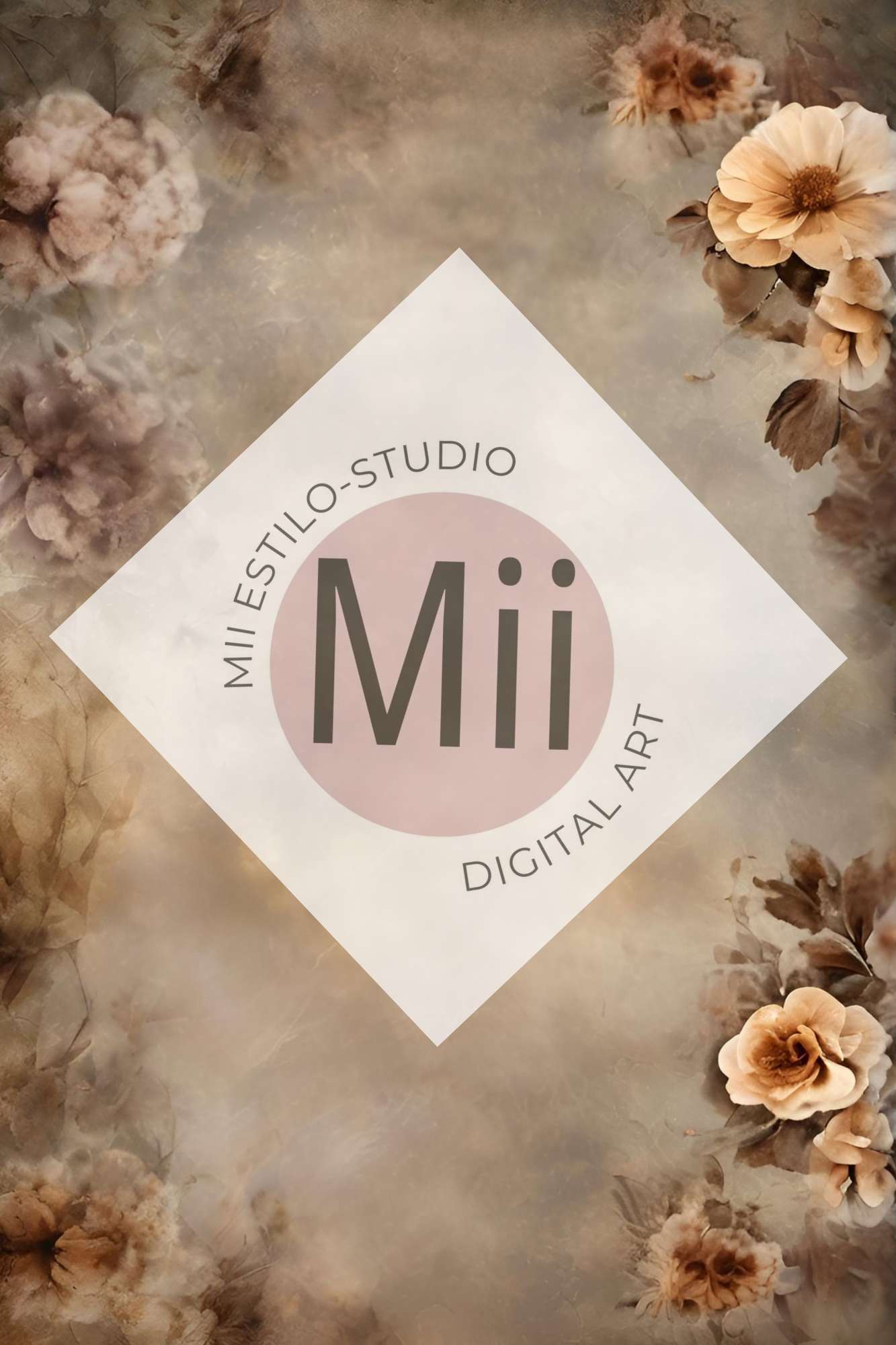 Aletris Flower Handcrafted Canvas Style Digital Backdrops, Maternity Photoshoot Backgrounds, Flower Texture Overlays, BROWN Flower Fine Art Backdrop Designs, Photoshop Overlay Textures - Mii - Estilo