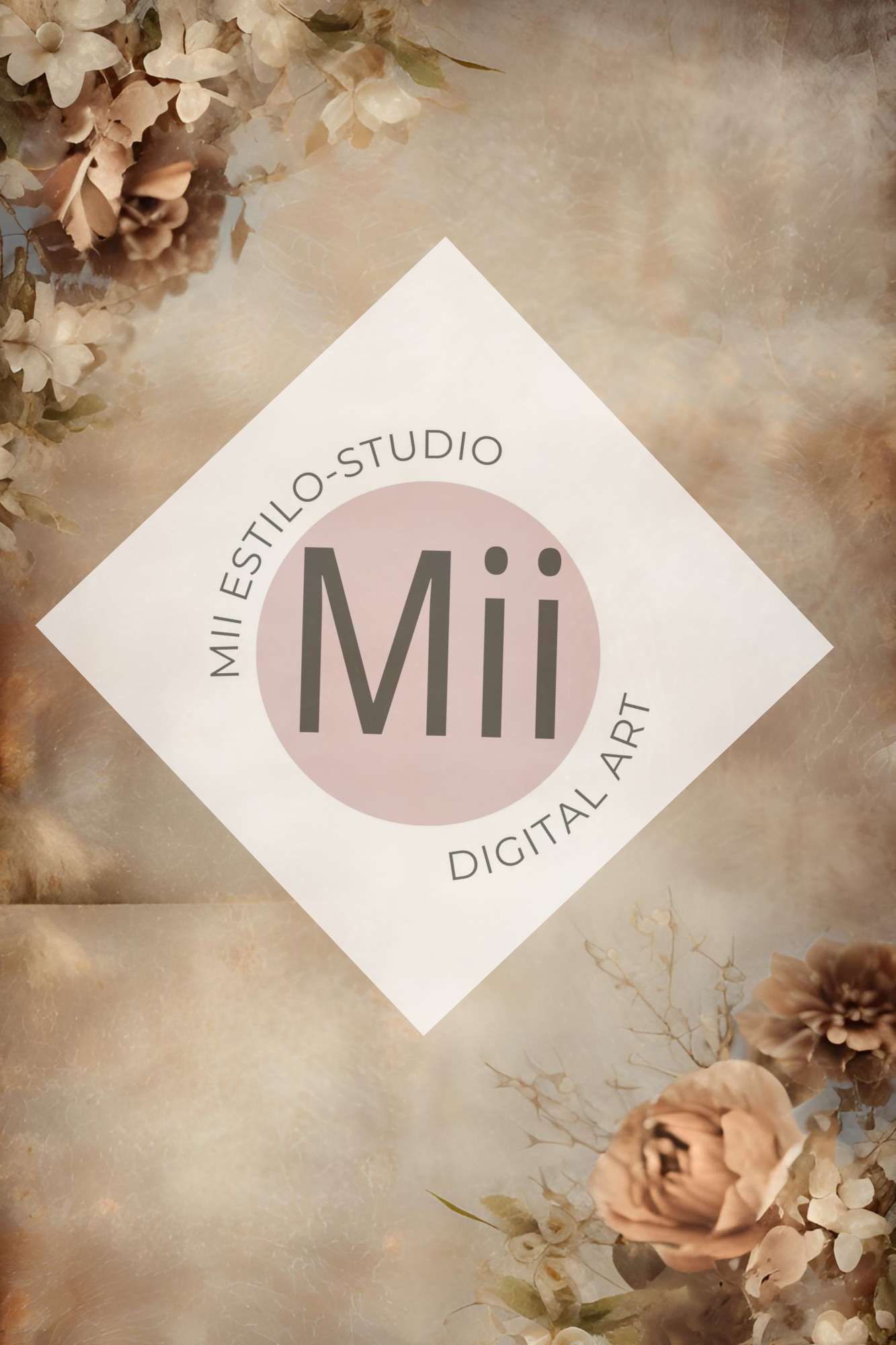 Aletris Flower Handcrafted Canvas Style Digital Backdrops, Maternity Photoshoot Backgrounds, Flower Texture Overlays, BROWN Flower Fine Art Backdrop Designs, Photoshop Overlay Textures - Mii - Estilo