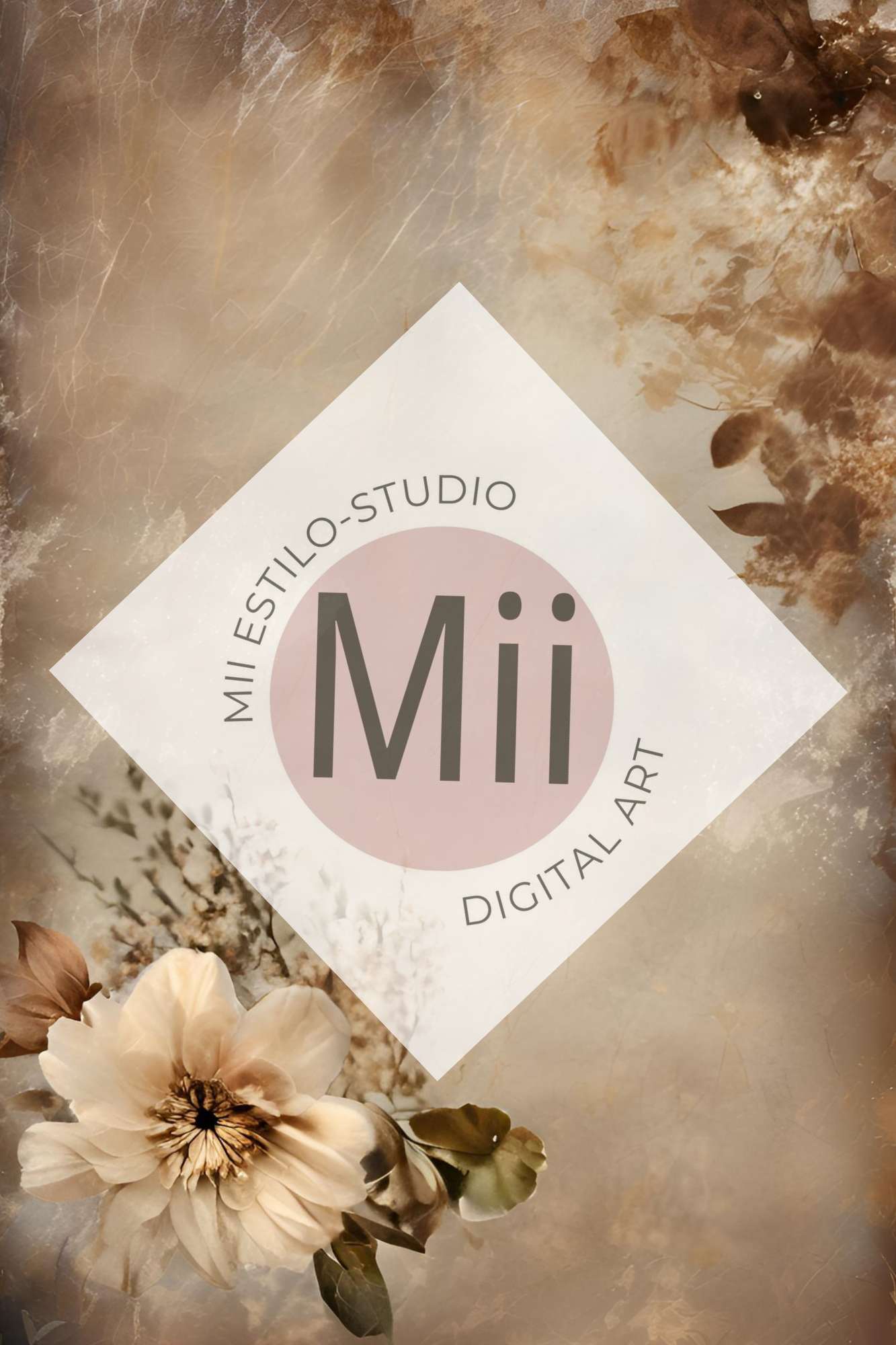 Aletris Flower Handcrafted Canvas Style Digital Backdrops, Maternity Photoshoot Backgrounds, Flower Texture Overlays, BROWN Flower Fine Art Backdrop Designs, Photoshop Overlay Textures - Mii - Estilo
