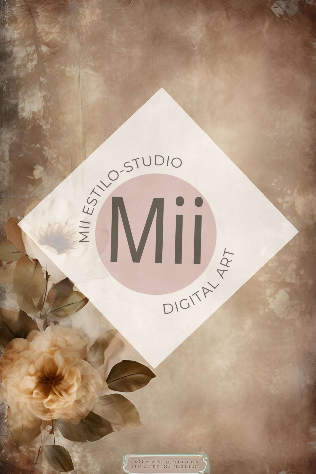Aletris Flower Handcrafted Canvas Style Digital Backdrops, Maternity Photoshoot Backgrounds, Flower Texture Overlays, BROWN Flower Fine Art Backdrop Designs, Photoshop Overlay Textures - Mii - Estilo