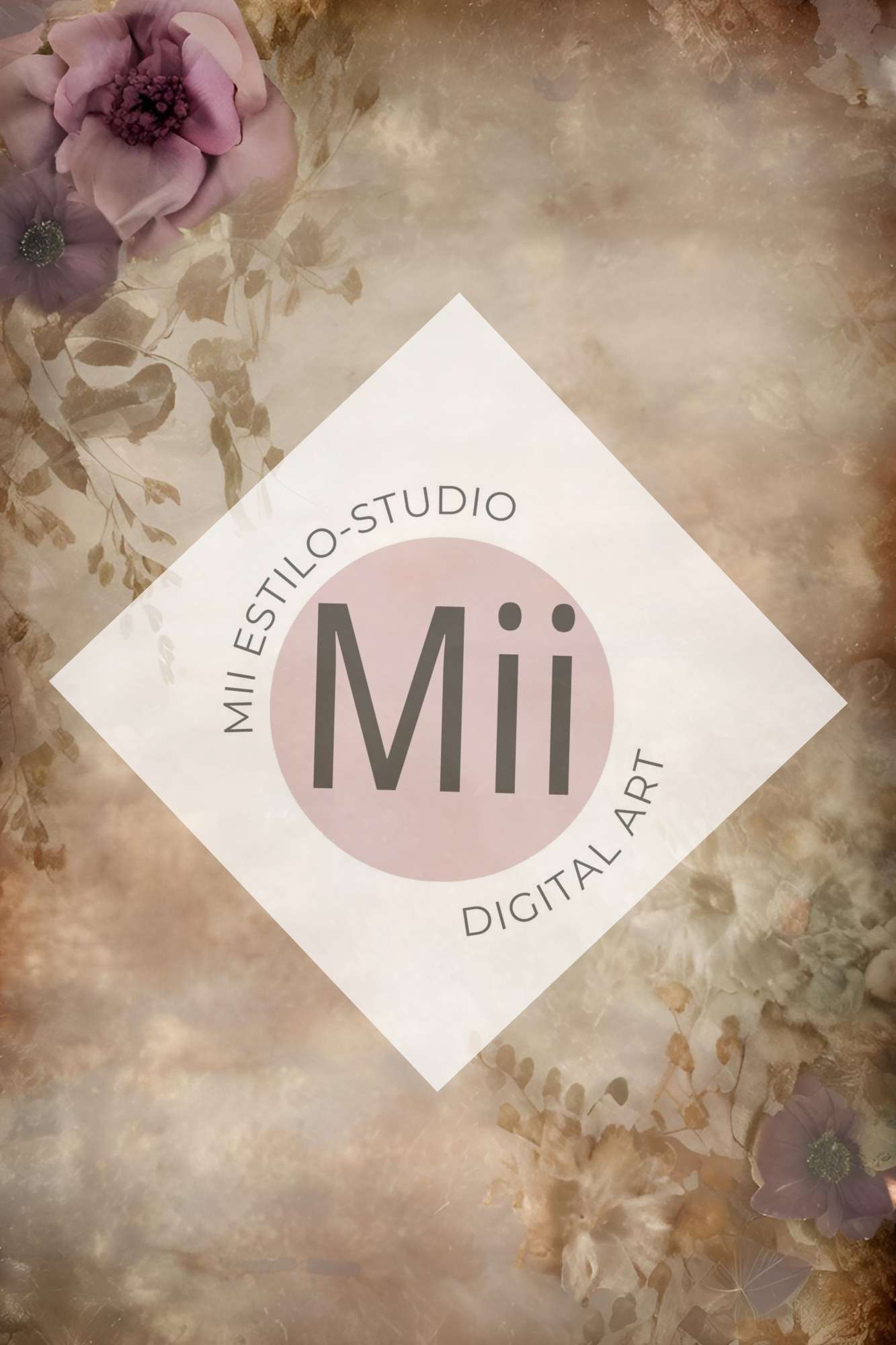 Aletris Flower Handcrafted Canvas Style Digital Backdrops, Maternity Photoshoot Backgrounds, Flower Texture Overlays, BROWN Flower Fine Art Backdrop Designs, Photoshop Overlay Textures - Mii - Estilo