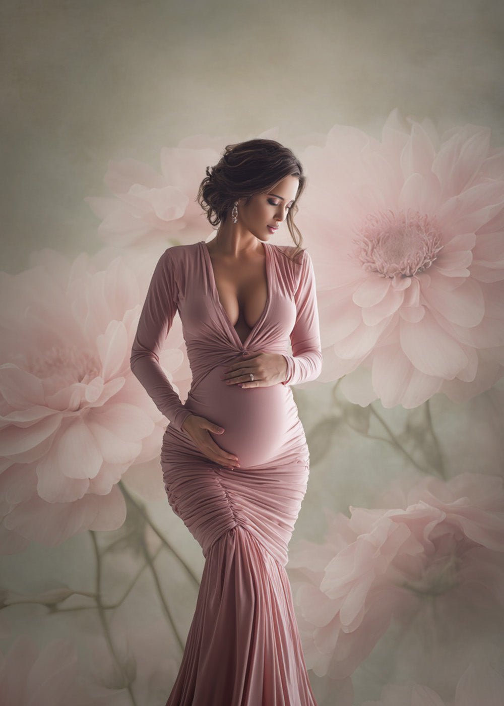 Alfazema Flower Handcrafted Canvas Style Digital Backdrops, Maternity Photoshoot Backgrounds, Flower Texture Overlays, Flower Fine Art Backdrop Designs, Photoshop Overlay Textures - Mii - Estilo