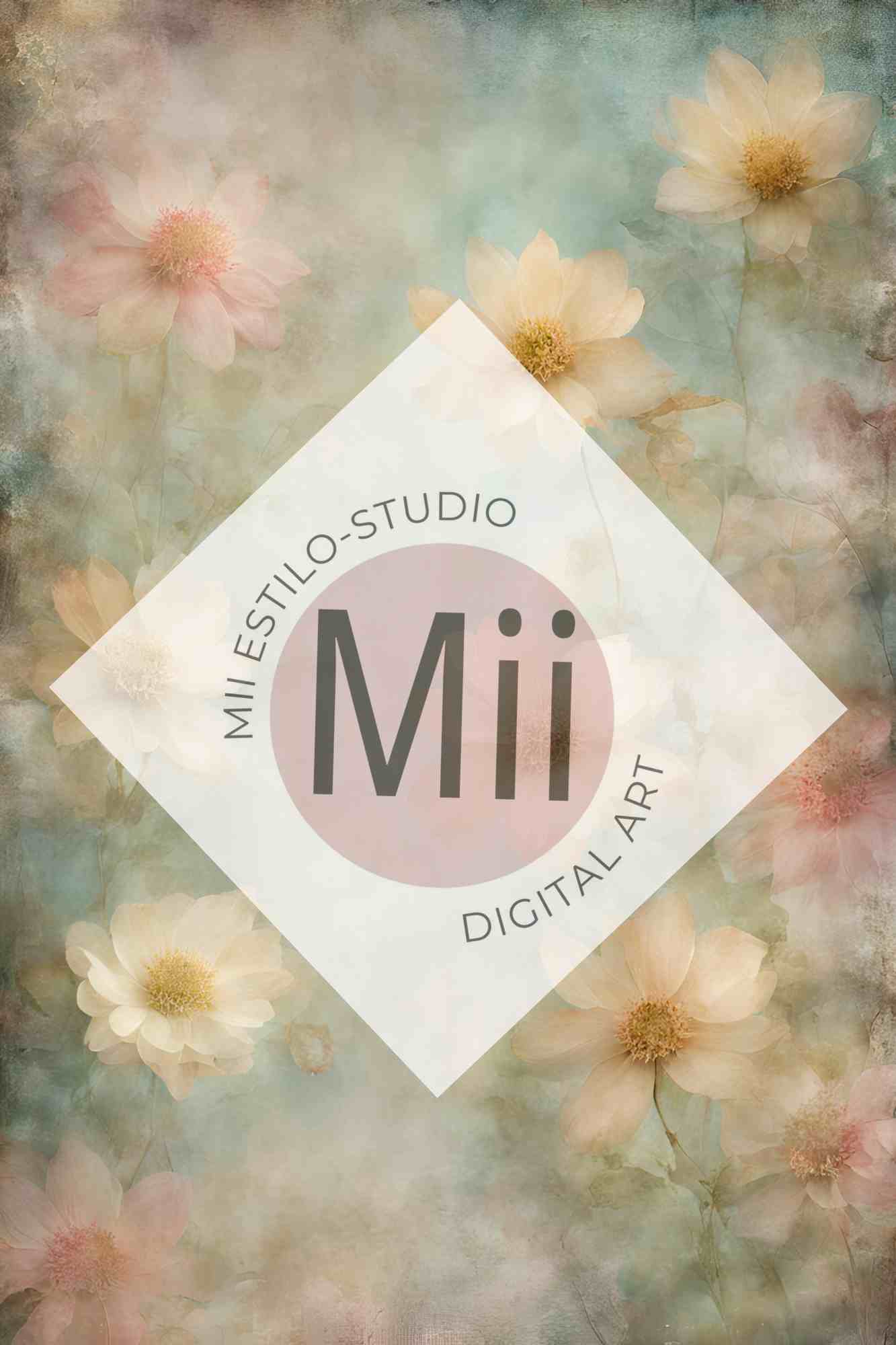 Alyssa Flower Handcrafted Canvas Style Digital Backdrops, Maternity Photoshoot Backgrounds, Flower Texture Overlays, Flower Fine Art Backdrop Designs, Photoshop Overlay Textures - Mii - Estilo