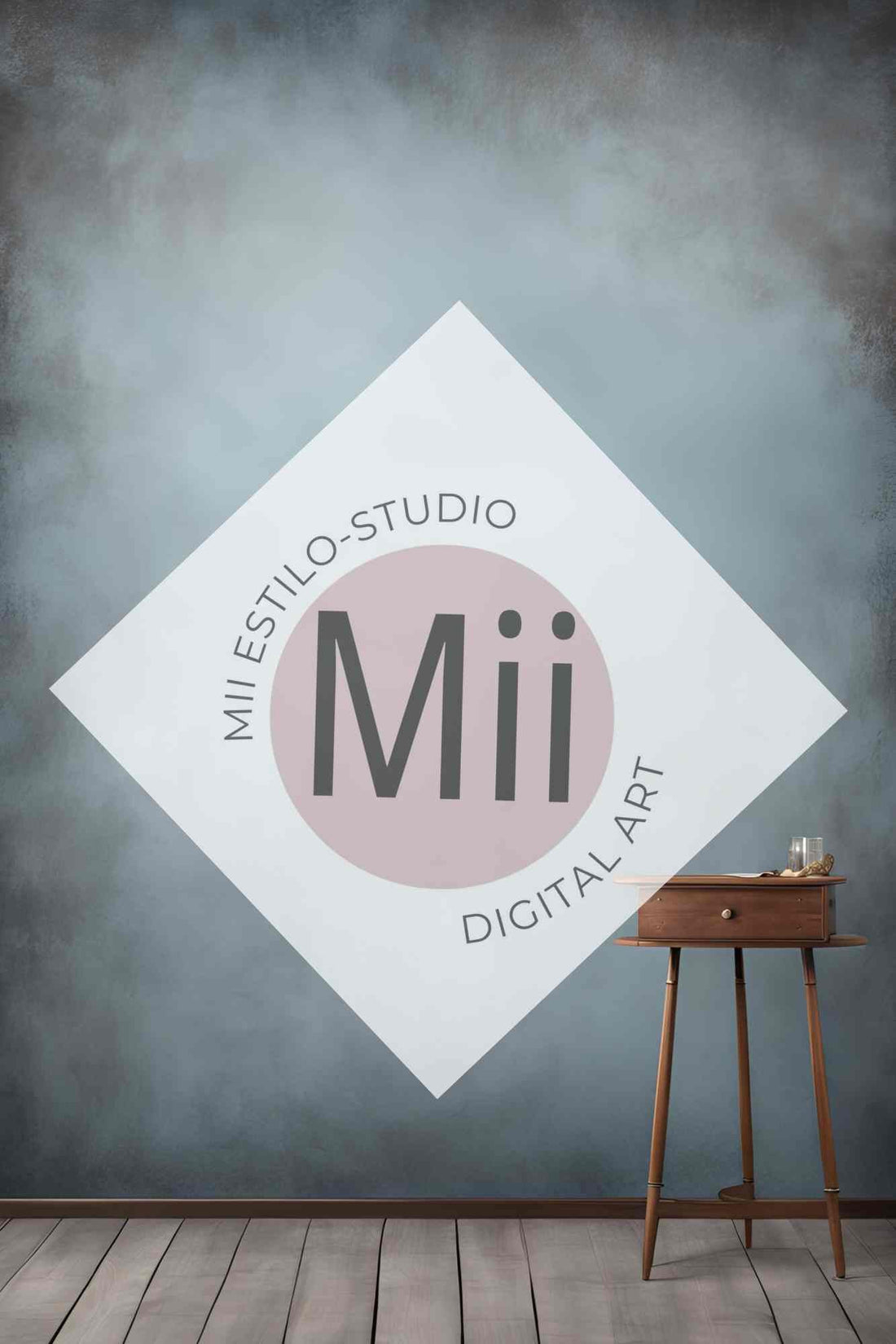 Amina Vintage Blue Digital Backdrop for Photoshop – Digital Background Photoshop - Mii - Estilo