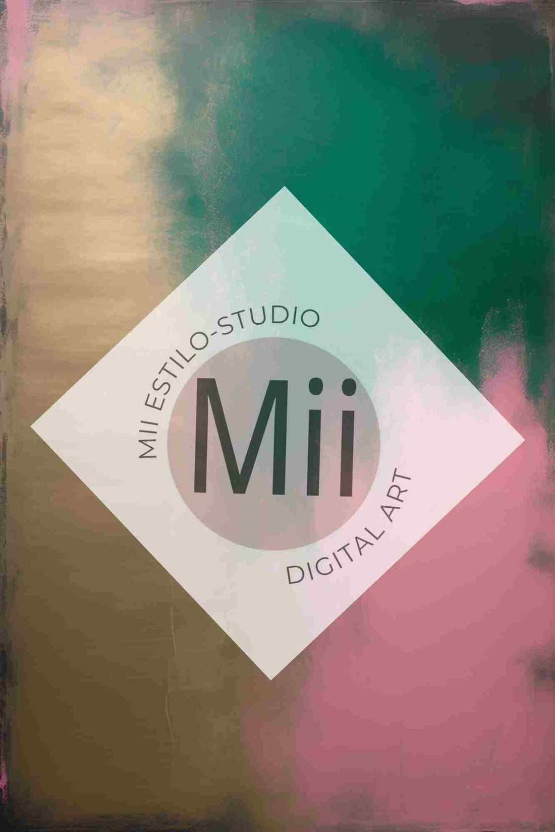 Amira Luxury Abstract Digital Backdrop – Green, Pink & Gold Textured Background for Photoshop - Mii - Estilo