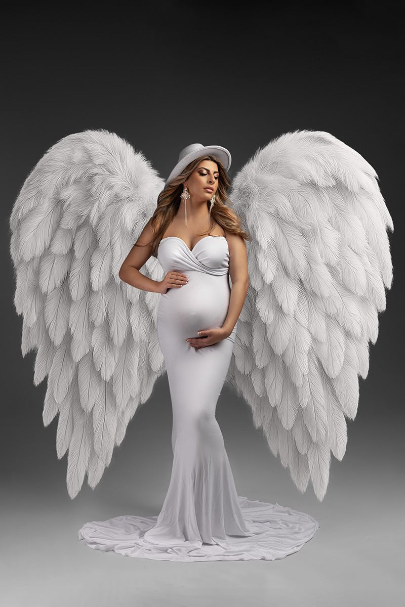 Angel Wings Overlay Set – 6 Soft Feathered Wings in White, Sand, Red, Dusty Pink, Black & Light Blue - Mii - Estilo