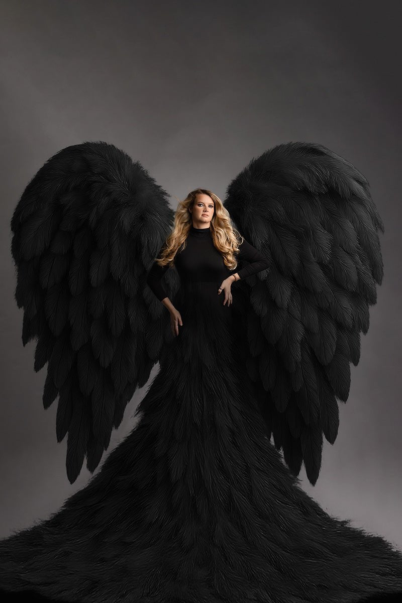 Angel Wings Overlay Set – 6 Soft Feathered Wings in White, Sand, Red, Dusty Pink, Black & Light Blue - Mii - Estilo