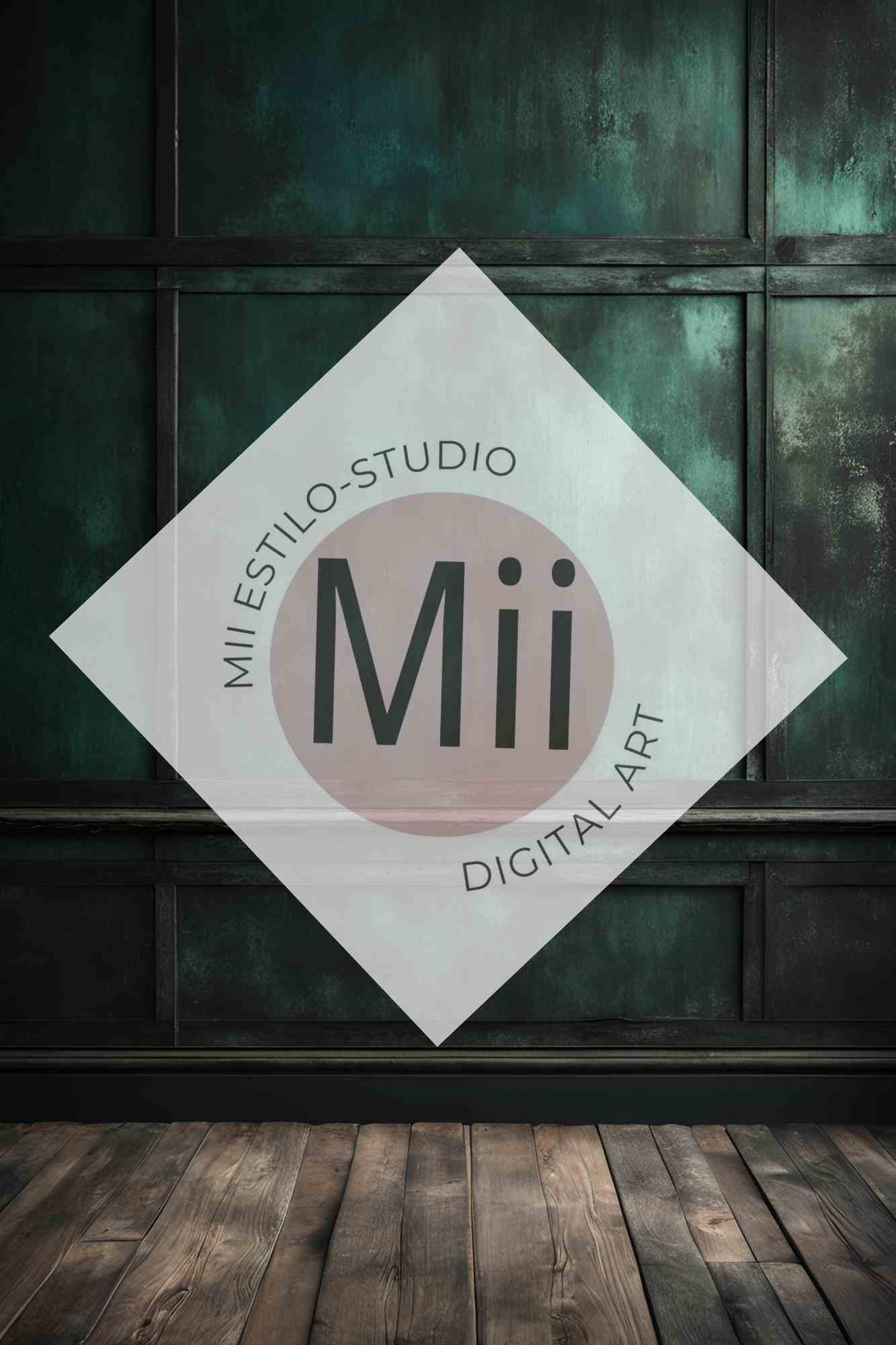 Angelica Rustic Dark Green Wooden Wall Digital Backdrop – Vintage Wood Panel Background for Photography - Mii - Estilo