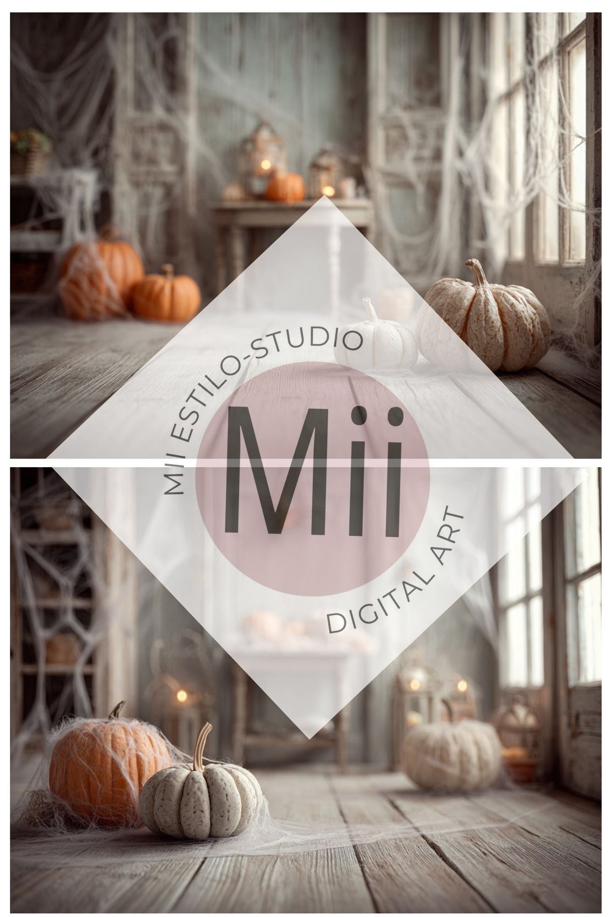 Autumn Whispers Floral Backdrop – Vintage Fall Flowers with Warm Tones for Fine Art Photography - Mii - Estilo