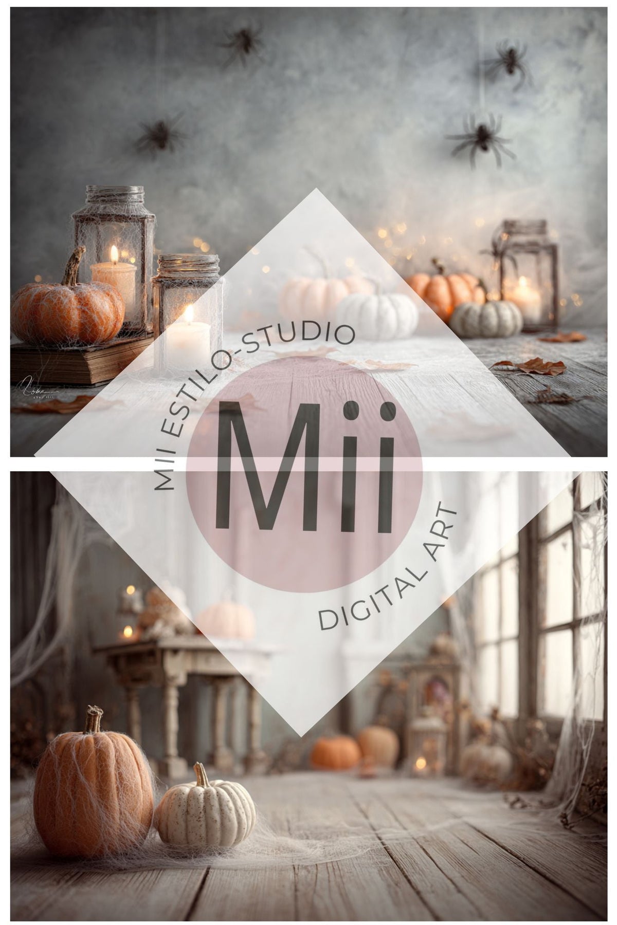 Autumn Whispers Floral Backdrop – Vintage Fall Flowers with Warm Tones for Fine Art Photography - Mii - Estilo