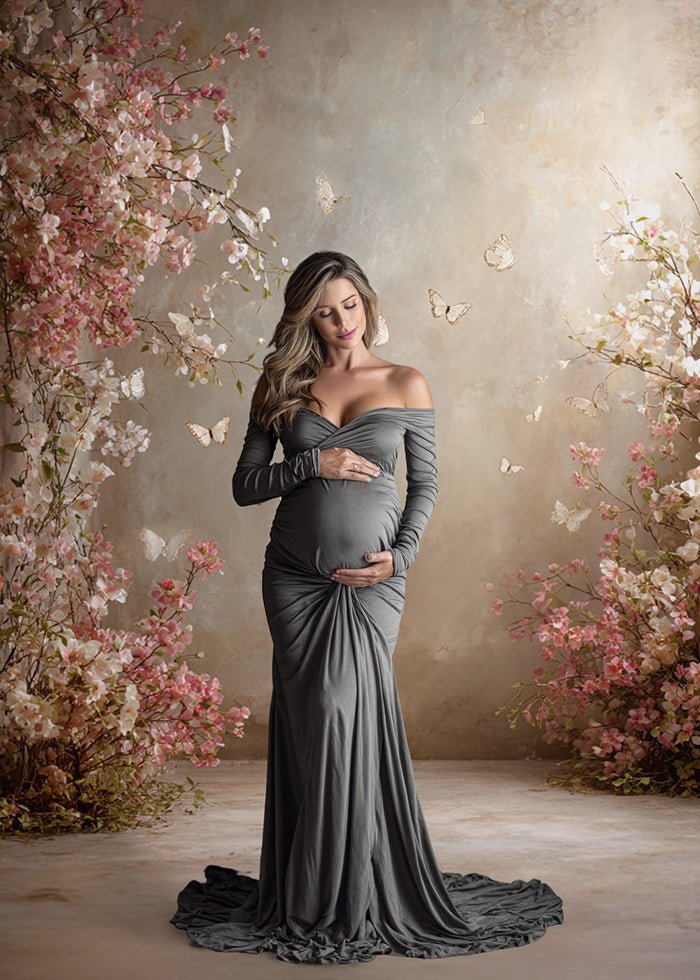 Butterfly Collection Digital Backdrop – Blush & Champagne Tones for Maternity and Fine Art Photography - Mii - Estilo