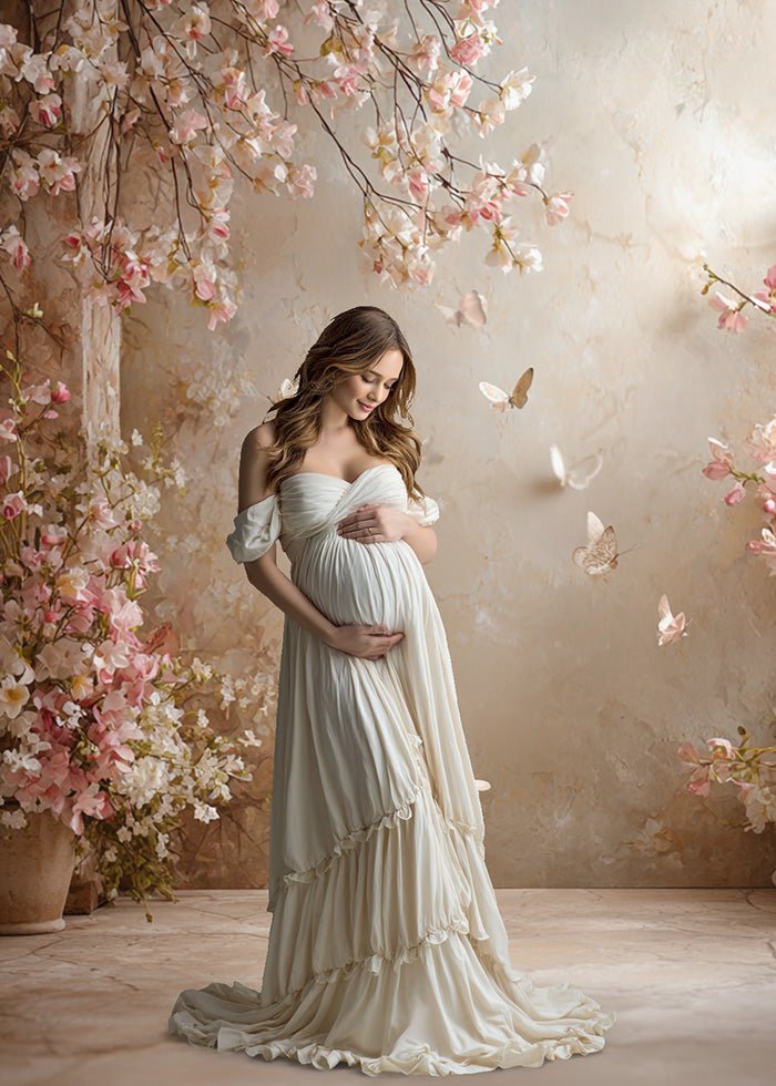Butterfly Collection Digital Backdrop – Blush & Champagne Tones for Maternity and Fine Art Photography - Mii - Estilo
