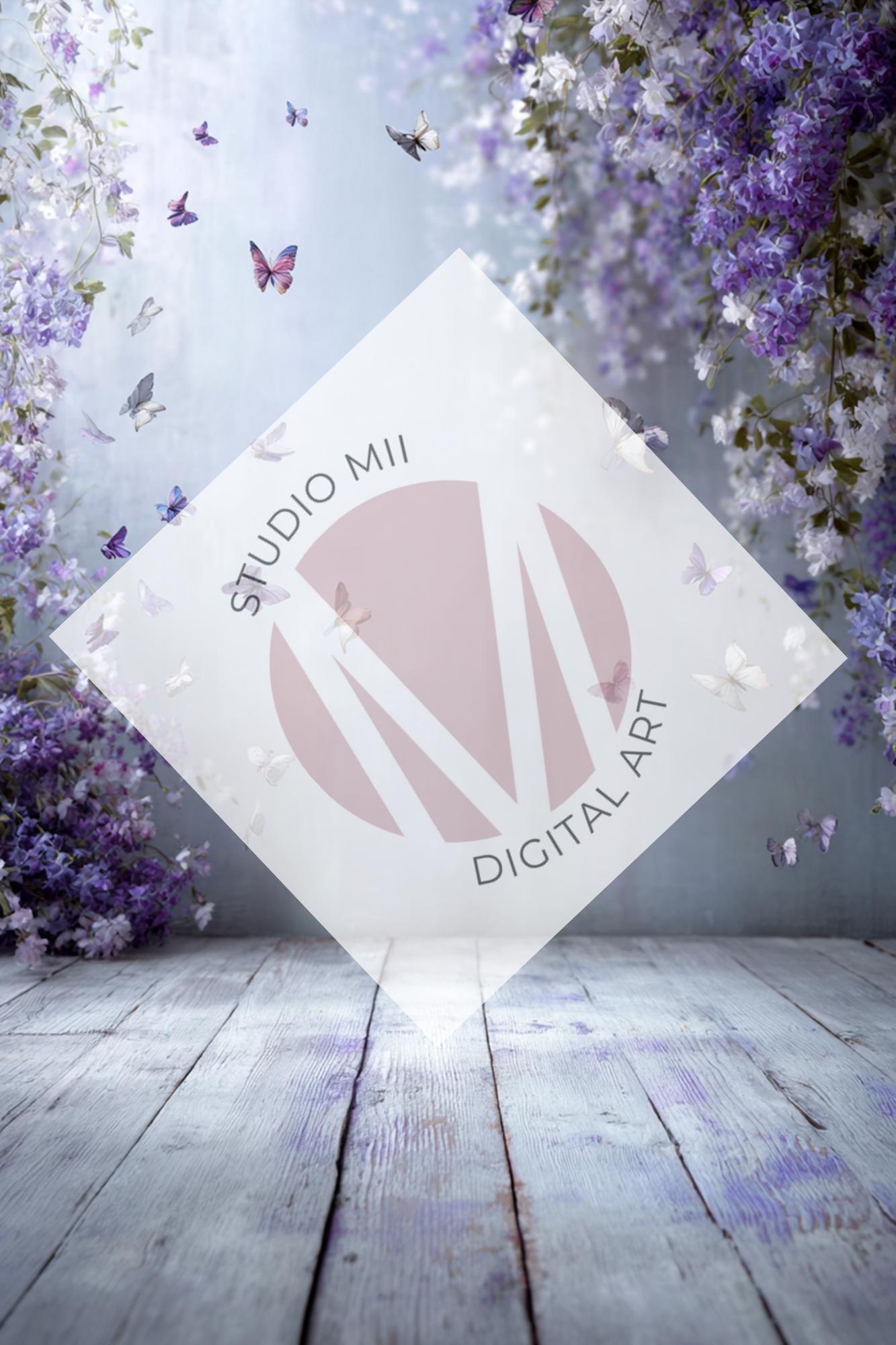 Lavender Butterfly Collection – Fine Art Digital Backdrops for Maternity and Portrait Photography - Mii - Estilo