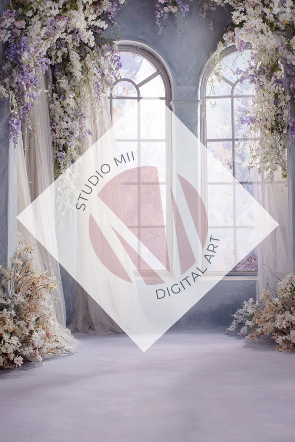 Lavender Floral Window Digital Backdrop Collection – Fine Art Photography Backgrounds - Studio Mulder