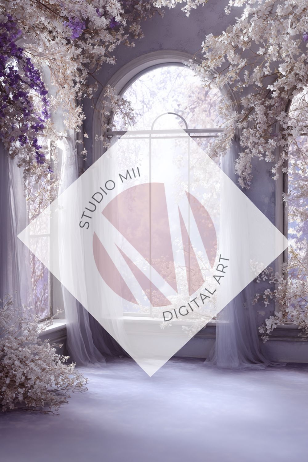 Lavender Floral Window Digital Backdrop Collection – Fine Art Photography Backgrounds - Studio Mulder