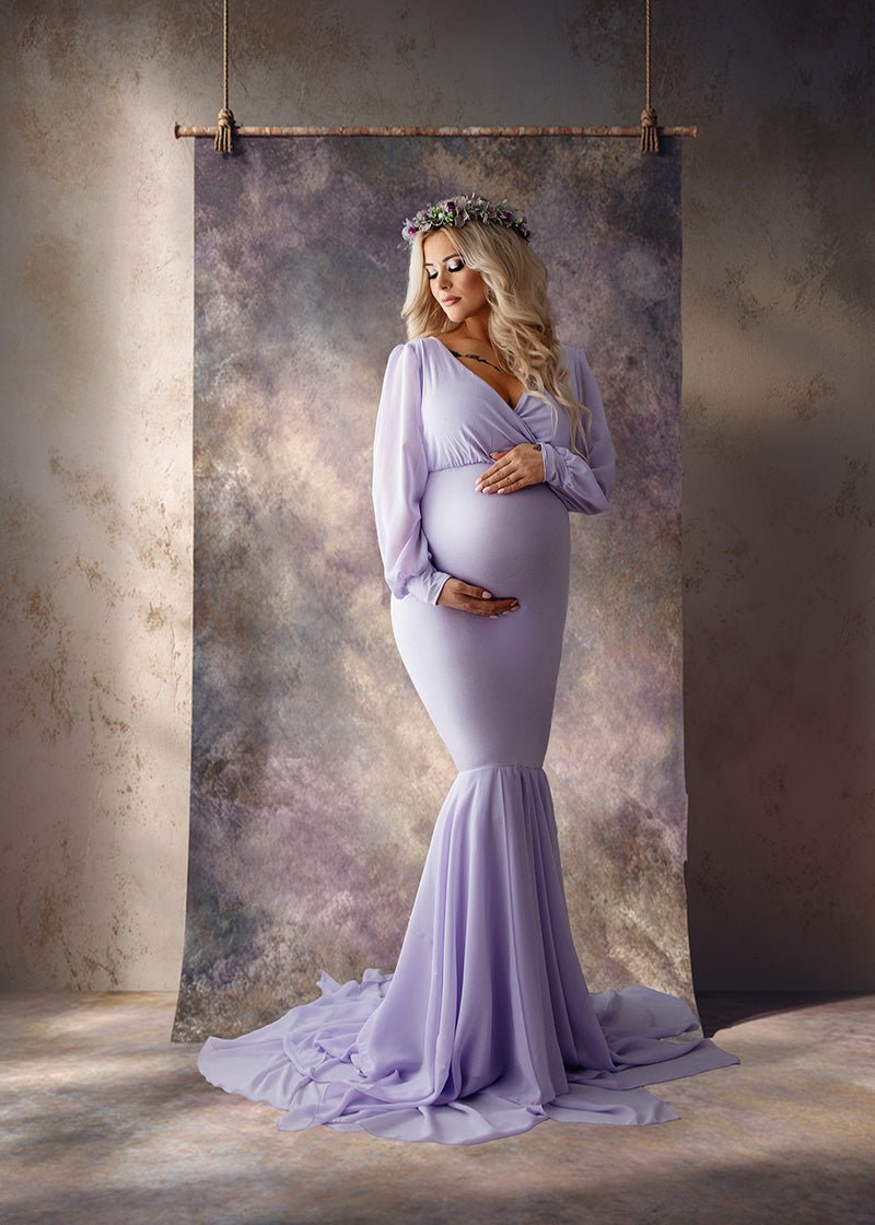 Moody Purple Backdrop – Vintage Painterly Studio Background for Portrait Photography - Mii - Estilo