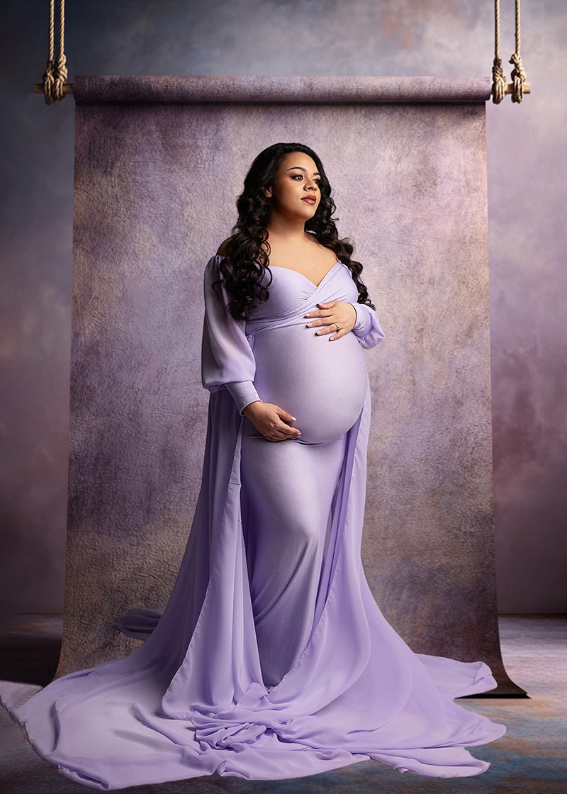 Moody Purple Backdrop – Vintage Painterly Studio Background for Portrait Photography - Mii - Estilo