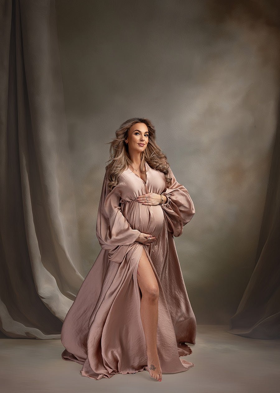 Olive Green Backdrop Vintage Painterly Studio Background for Portrait Photography - Mii - Estilo