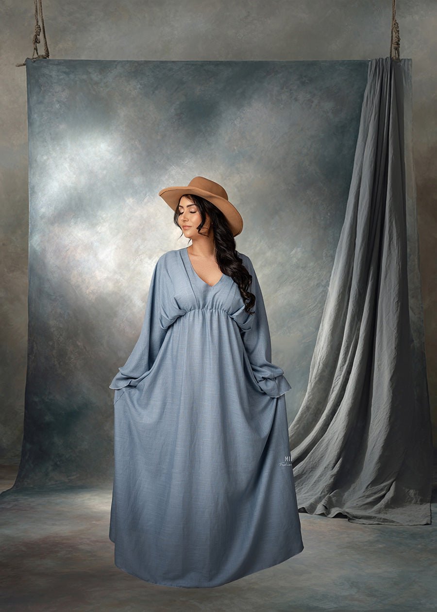 Stormy Grey Backdrop – Vintage Painterly Studio Background for Portrait Photography - Mii - Estilo