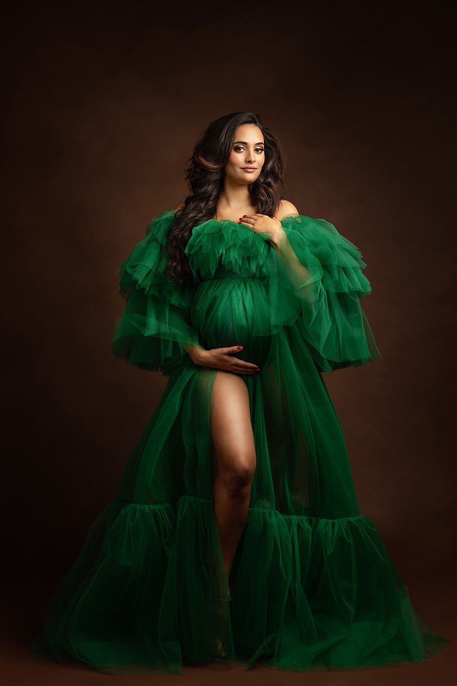 Abruzzo Maternity Dress - Dark Green - Mii-Estilo.com