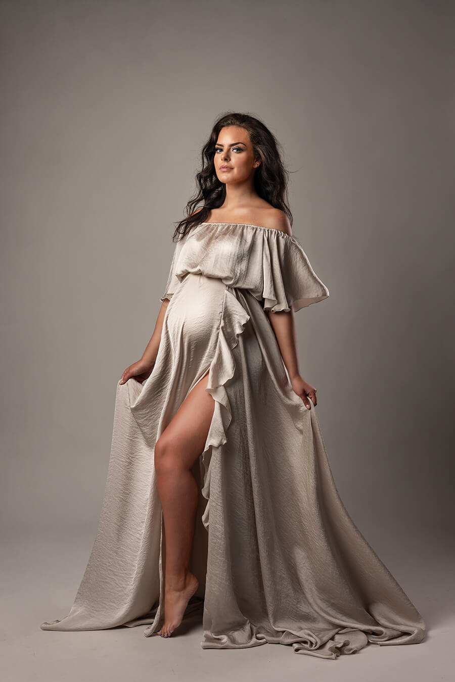 Grey on sale silky dress