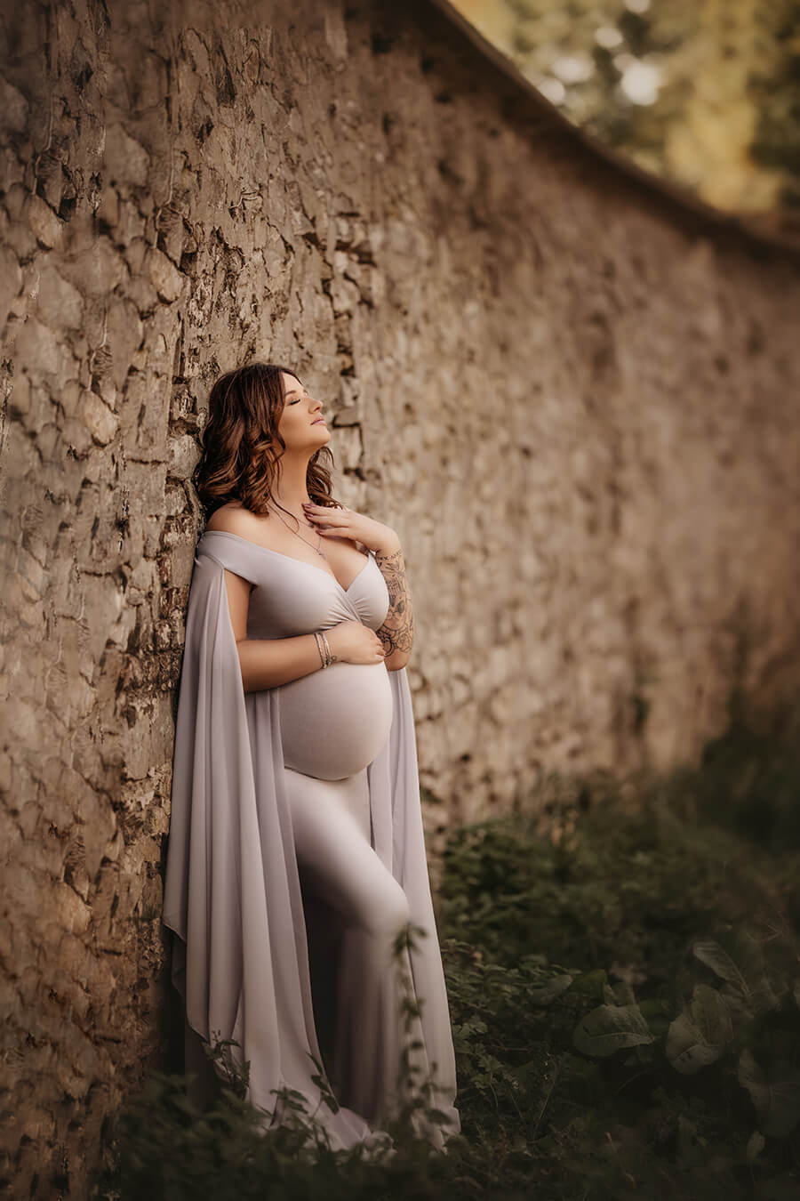 Atrofusca Maternity Dress - Coolgrey - Mii-Estilo.com