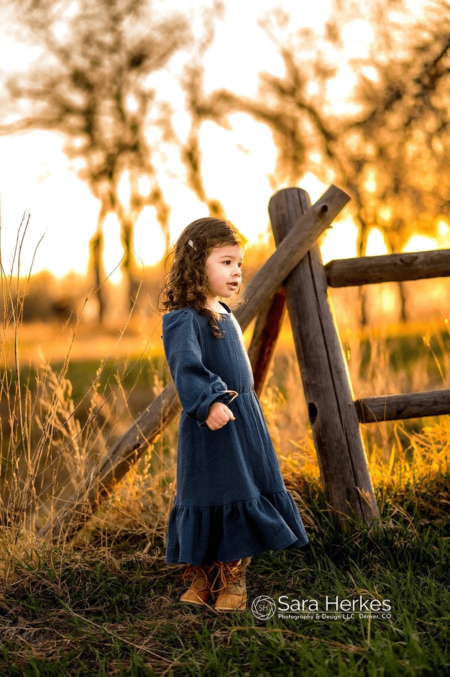 Boho Siena Girls Dress - Denim - Mii-Estilo.com