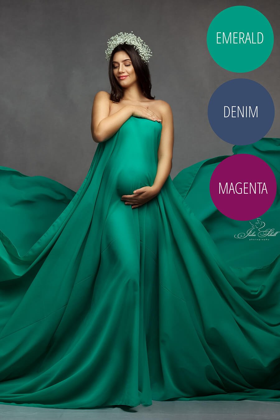 Bundle Chiffon Scarfs: Emerald, Denim & Magenta - Mii-Estilo.com
