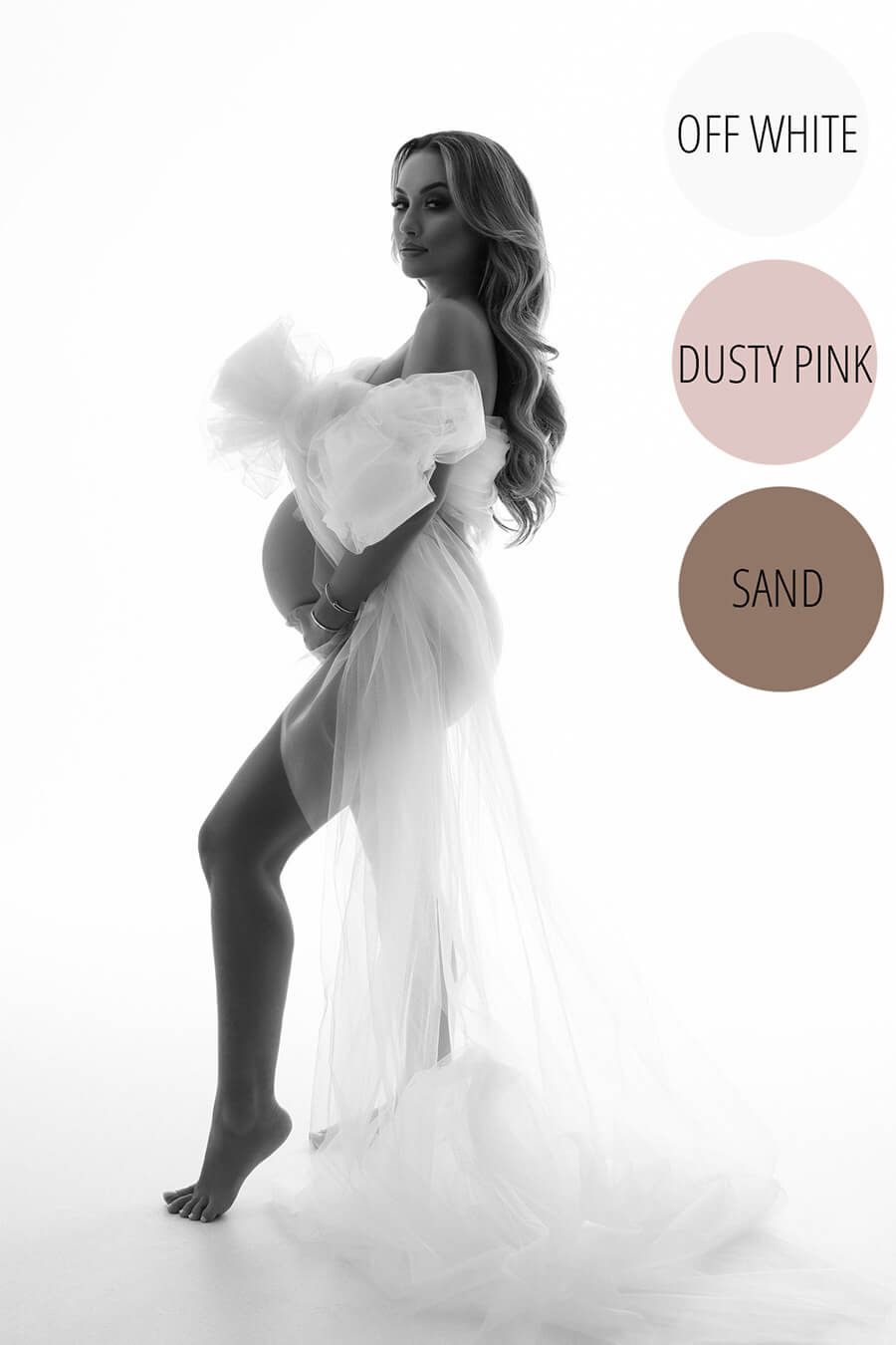 Bundle Tulle Scarfs: Off White, Dusty Pink & Sand - Mii-Estilo.com