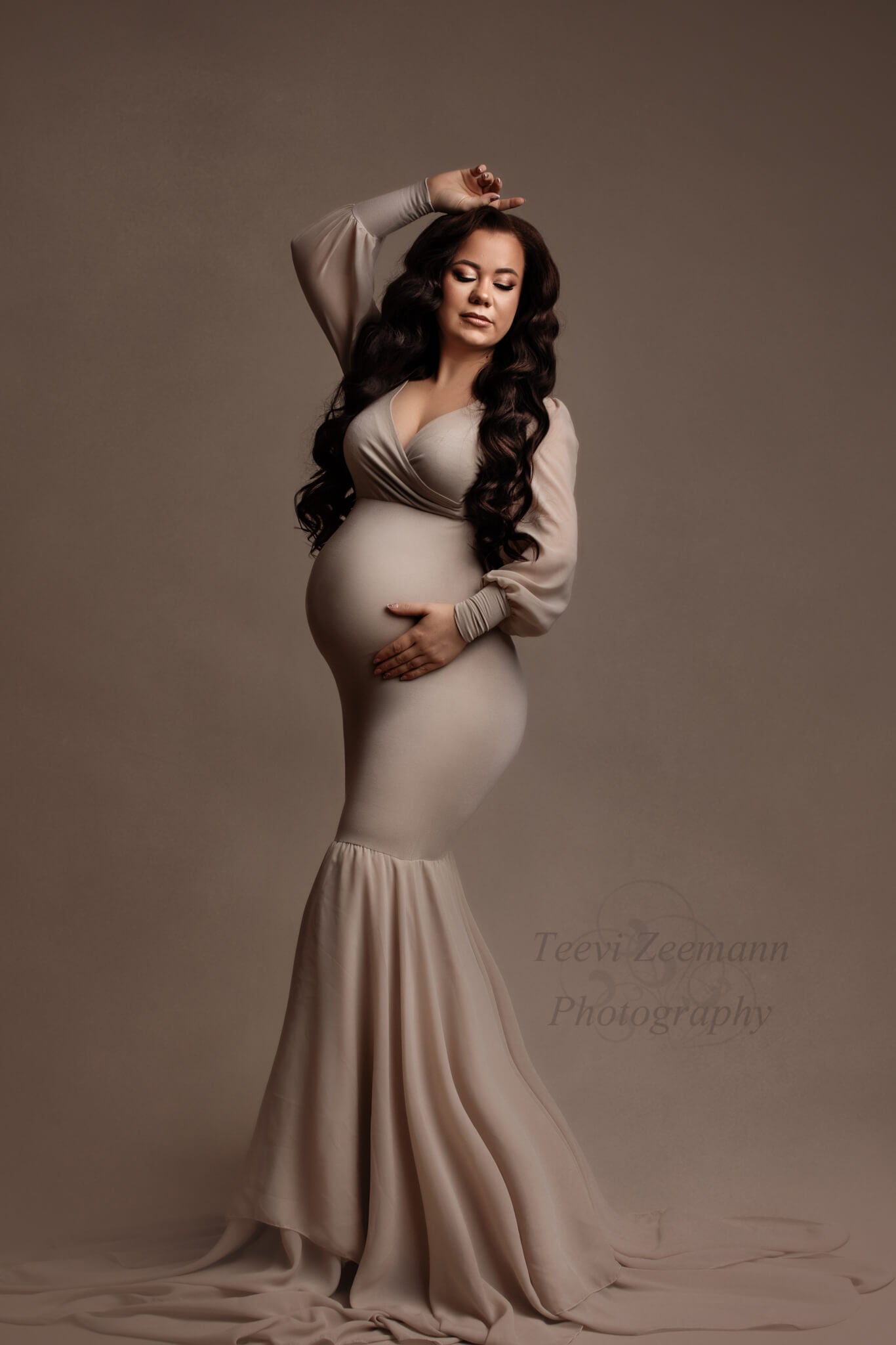 Lita maternity Dress Sand - Mii-Estilo