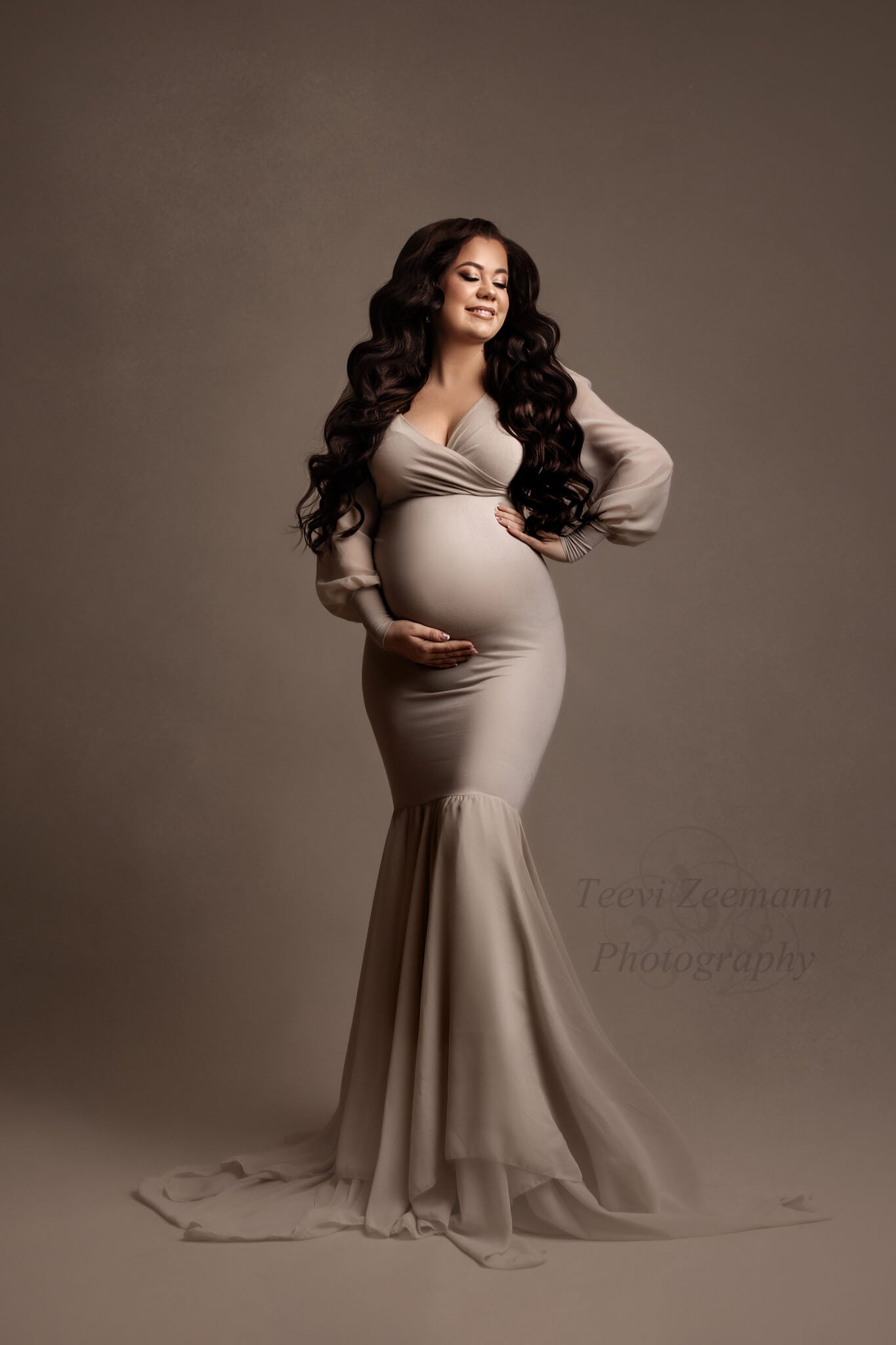 Lita maternity Dress Sand - Mii-Estilo