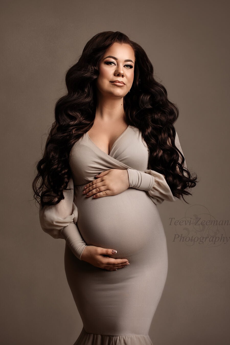 Lita maternity Dress Sand - Mii-Estilo