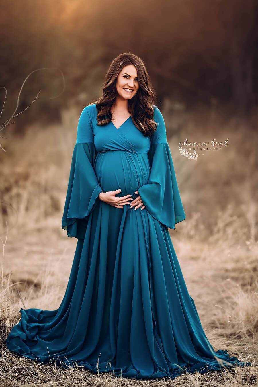 Magnolia Maternity Dress - Light Petrol CLEARANCE SALE - Mii-Estilo