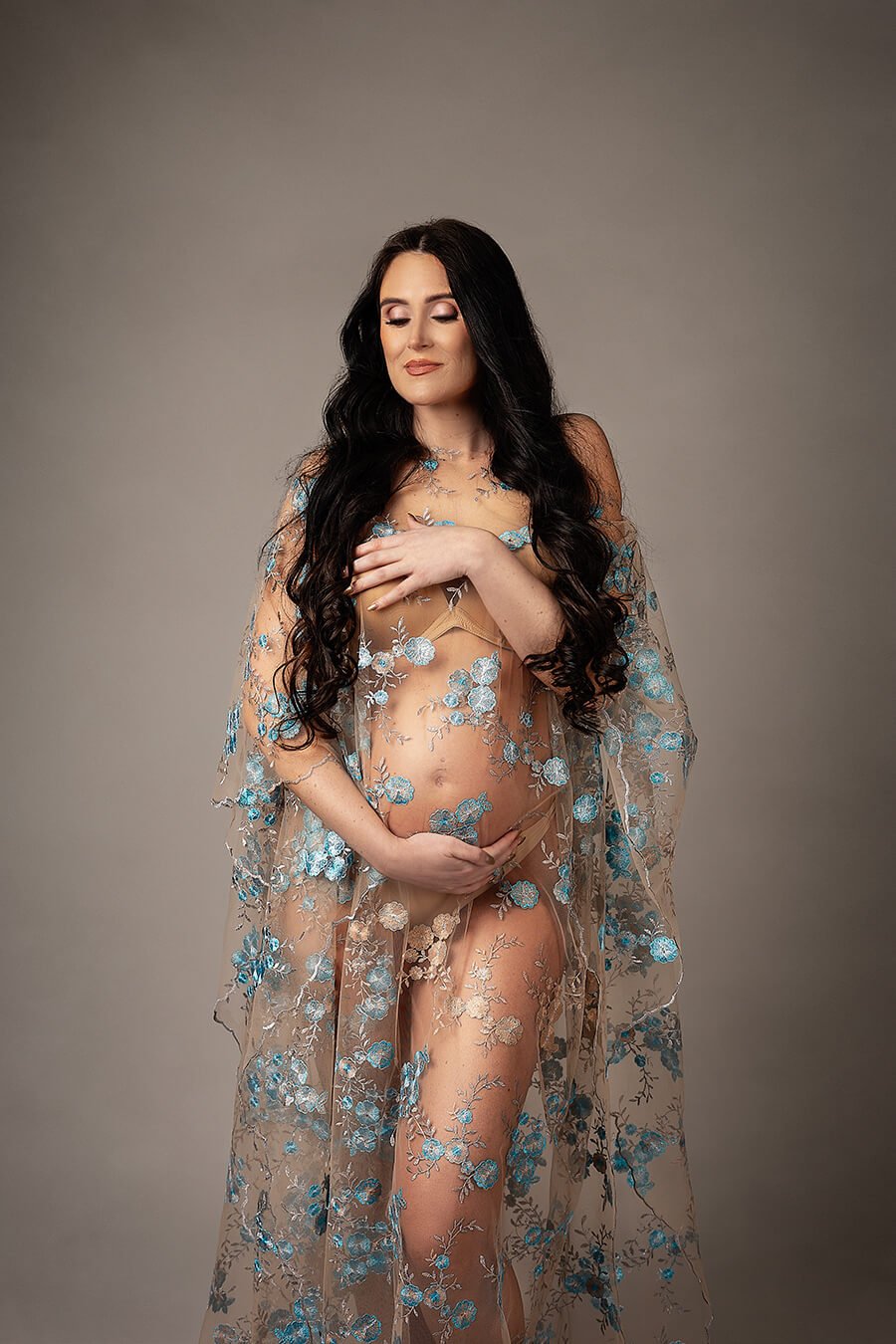 Mesh Blue Kaftan - Limited Stock - Mii-Estilo.com