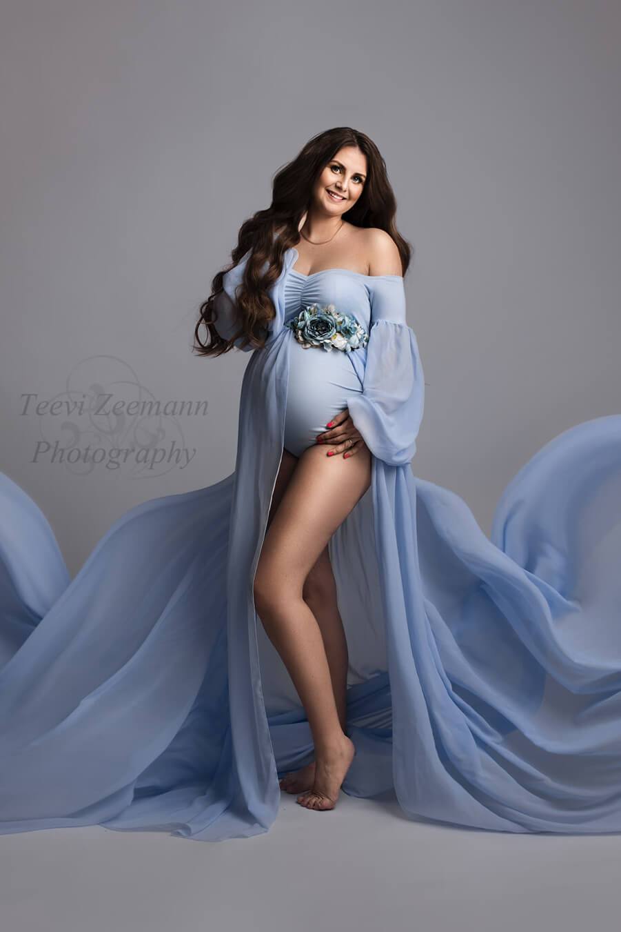 Nevada Maternity Dress Light Blue - Mii-Estilo.com