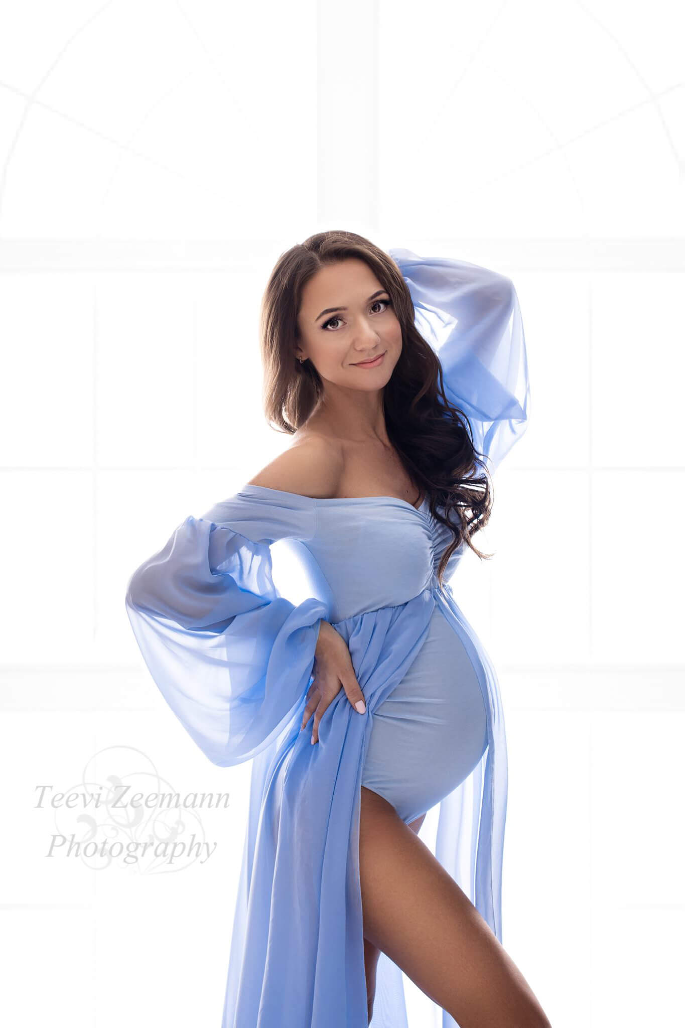 Nevada Maternity Dress Light Blue - Mii-Estilo.com