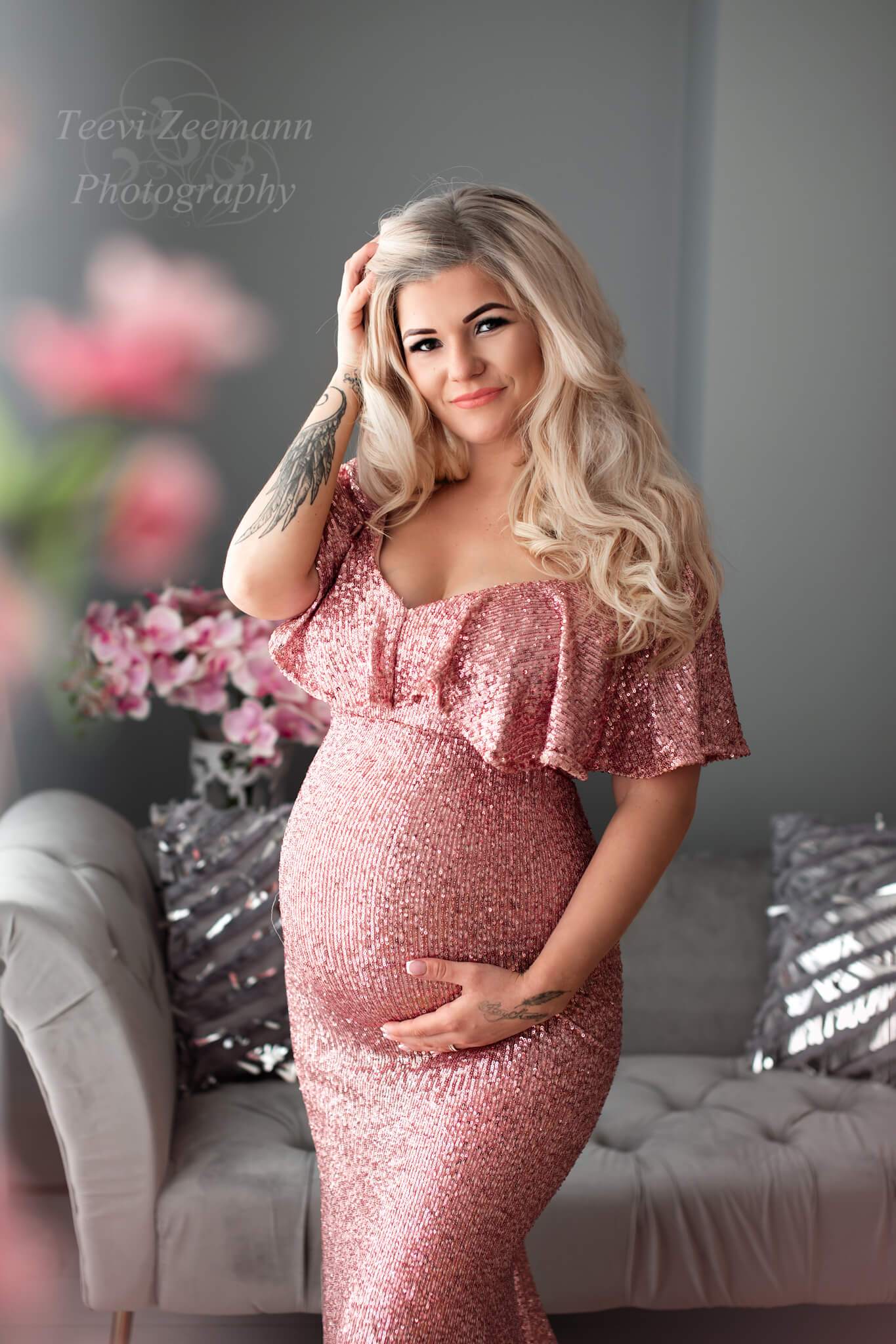 Olearia Maternity Dress Pink - Mii-Estilo.com