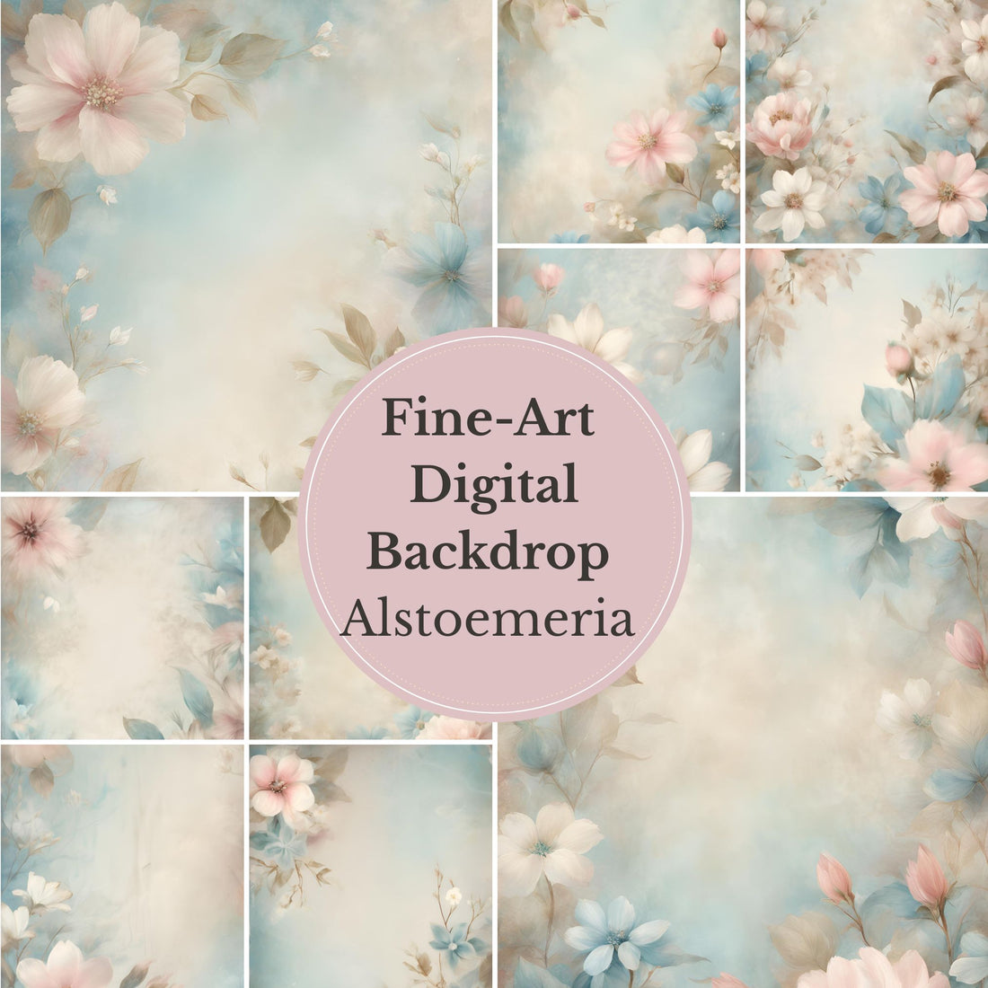 Alstroemeria Flower Handcrafted Canvas Style Digital Backdrops, Maternity Photoshoot Backgrounds, Flower Texture Overlays, Flower Fine Art Backdrop Designs, Photoshop Overlay Textures