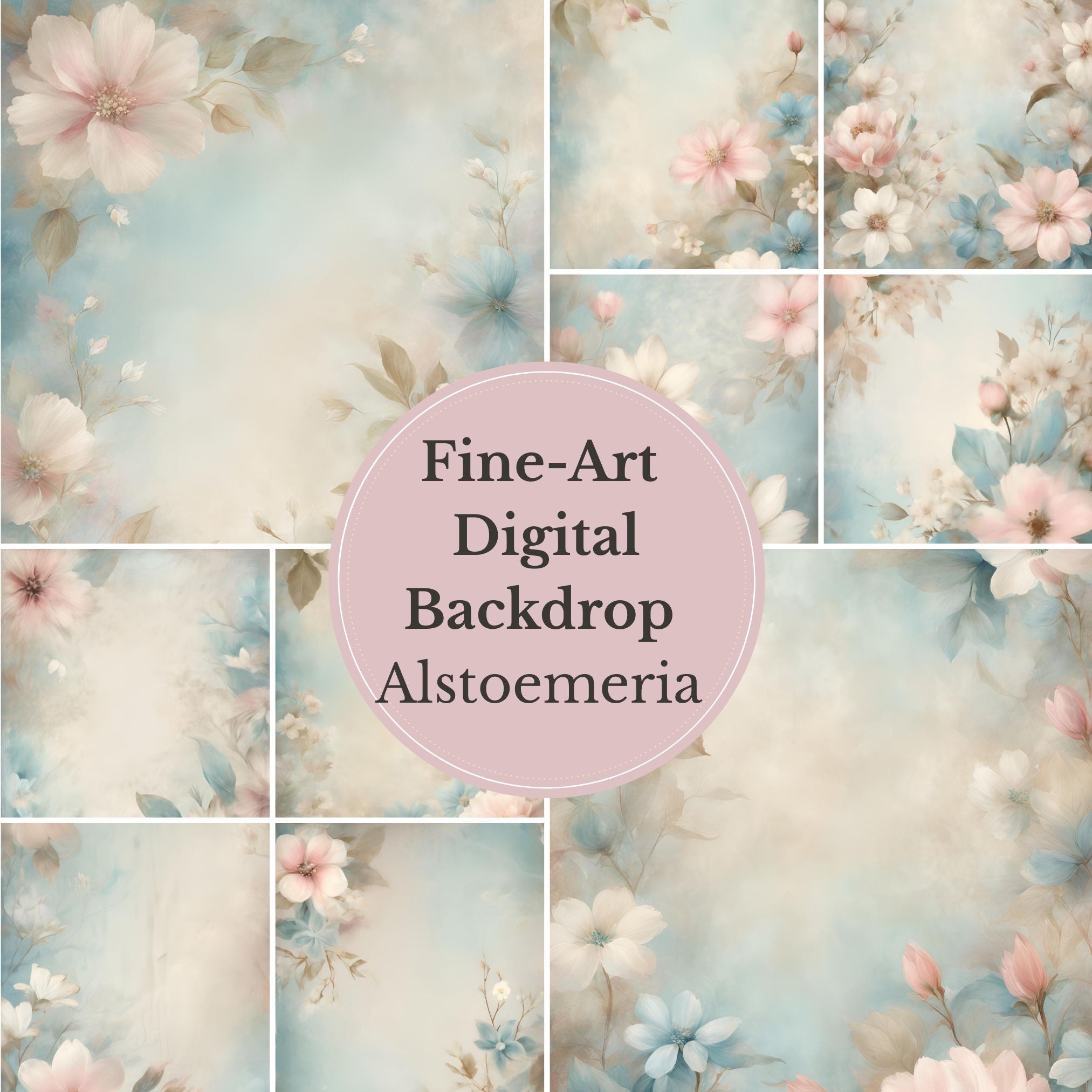 Alstroemeria Flower Handcrafted Canvas Style Digital Backdrops, Maternity Photoshoot Backgrounds, Flower Texture Overlays, Flower Fine Art Backdrop Designs, Photoshop Overlay Textures