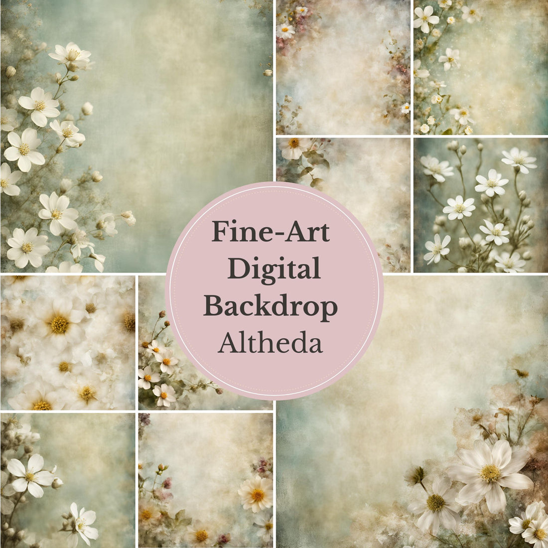 Altheda Flower Handcrafted Canvas Style Digital Backdrops, Maternity Photoshoot Backgrounds, Flower Texture Overlays, Flower Fine Art Backdrop Designs, Photoshop Overlay Textures