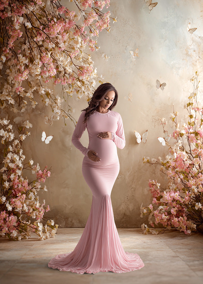 Butterfly Collection Digital Backdrop – Blush &amp; Champagne Tones for Maternity and Fine Art Photography