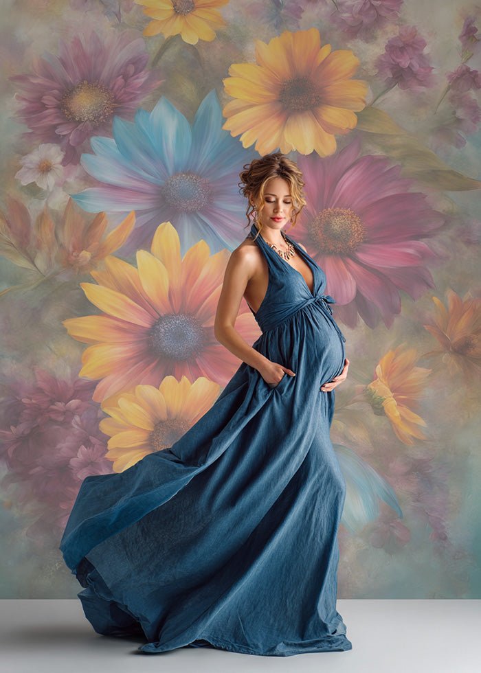 Abruzzo Flower Handcrafted Canvas Style Digital Backdrops, Maternity Photoshoot Backgrounds, Flower Texture Overlays, Flower Fine Art Backdrop Designs, Photoshop Overlay Textures - Mii - Estilo