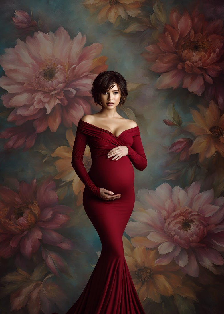 Abruzzo Flower Handcrafted Canvas Style Digital Backdrops, Maternity Photoshoot Backgrounds, Flower Texture Overlays, Flower Fine Art Backdrop Designs, Photoshop Overlay Textures - Mii - Estilo