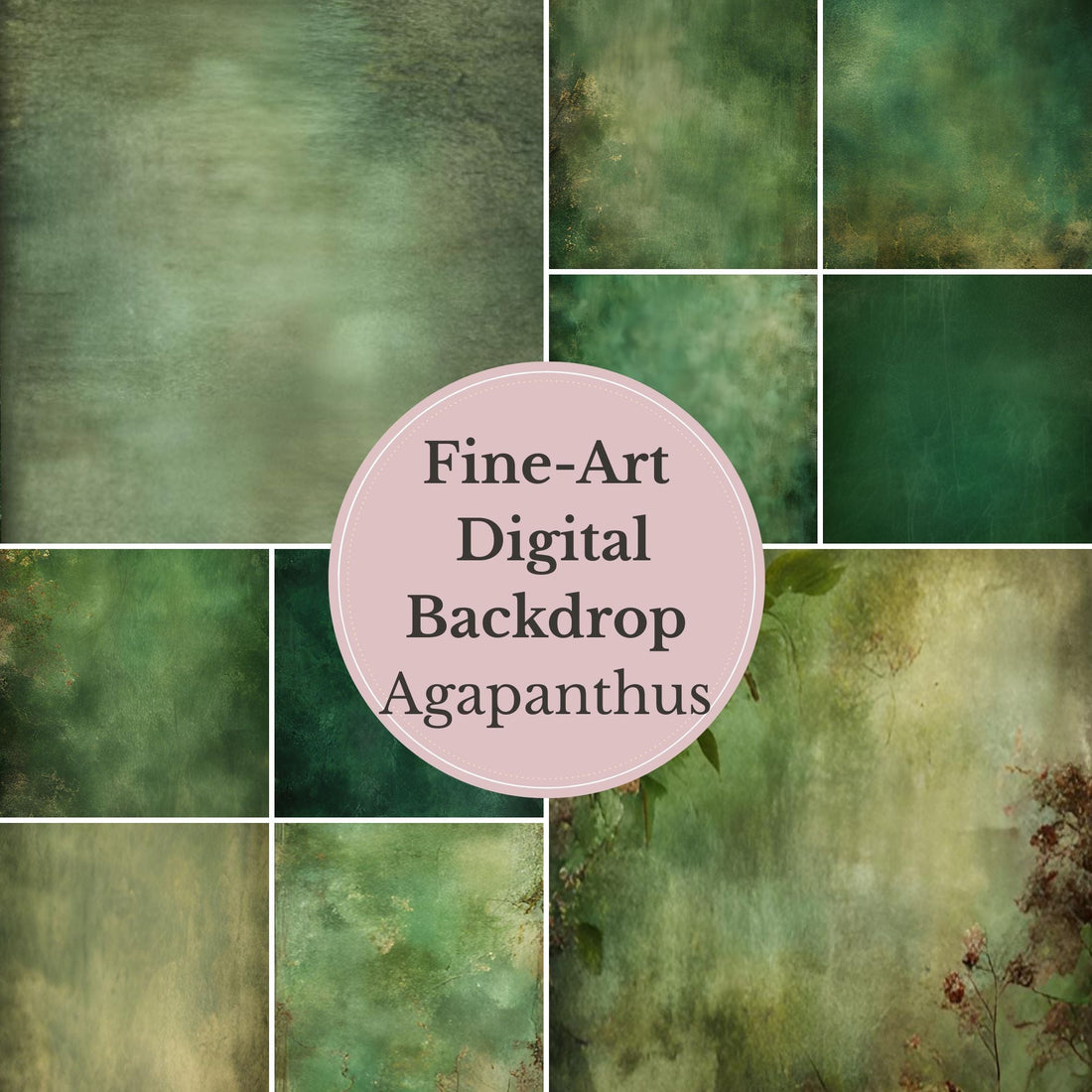 Agapanthus Fine Art Textures, DARK GREEN Photoshop overlays Texture overlays, Digital backgrounds, Digital paper, Old effect - Mii - Estilo