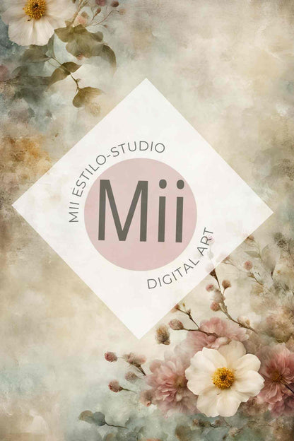 Altheda Flower Handcrafted Canvas Style Digital Backdrops, Maternity Photoshoot Backgrounds, Flower Texture Overlays, Flower Fine Art Backdrop Designs, Photoshop Overlay Textures - Mii - Estilo